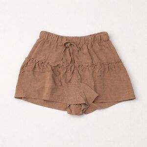LOVE STREAK XS Elegant High Waist Brown Women's Shorts
